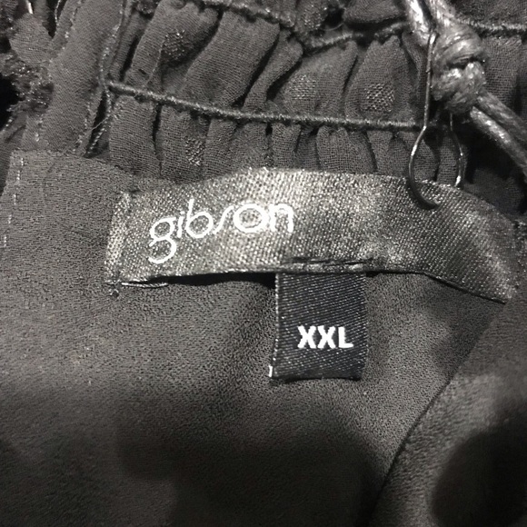 Gibson Top Women 2XL Black Pullover Swiss Dot Smock Victorian Sheer Whimsigoth - Picture 2 of 12